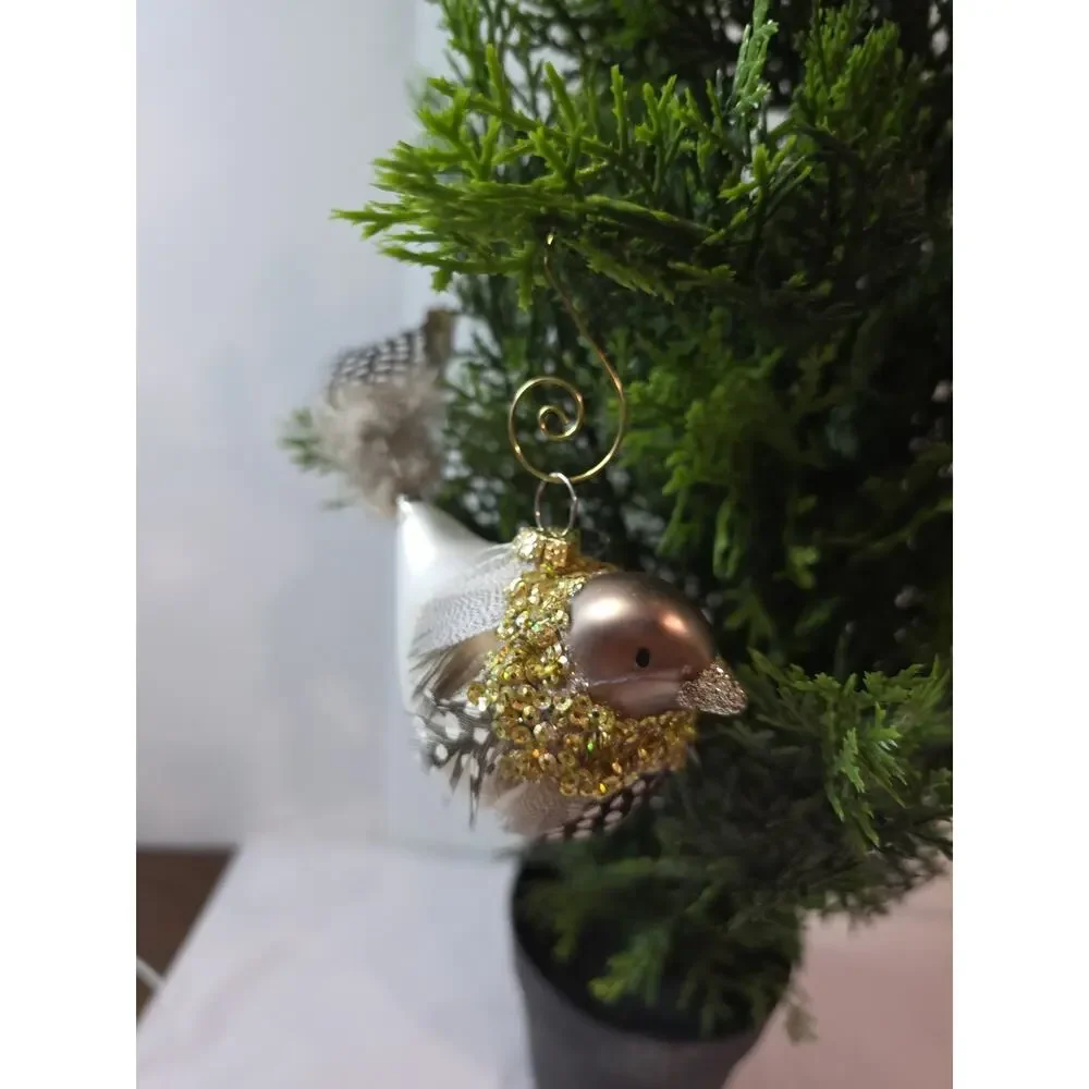 4 Bird Ornaments With Long Feathers 6